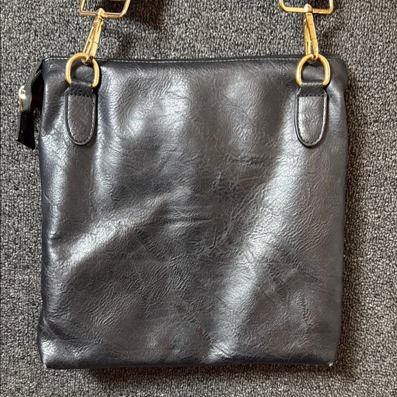 Thomas and Lee Black Leather Crossbody Bag With Guitar Strap - Picture 7 of 11